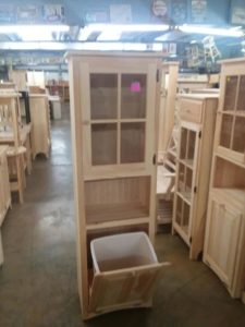 Amish Glass Door Trash Cabinet Lam Brother S Unfinished Furniture